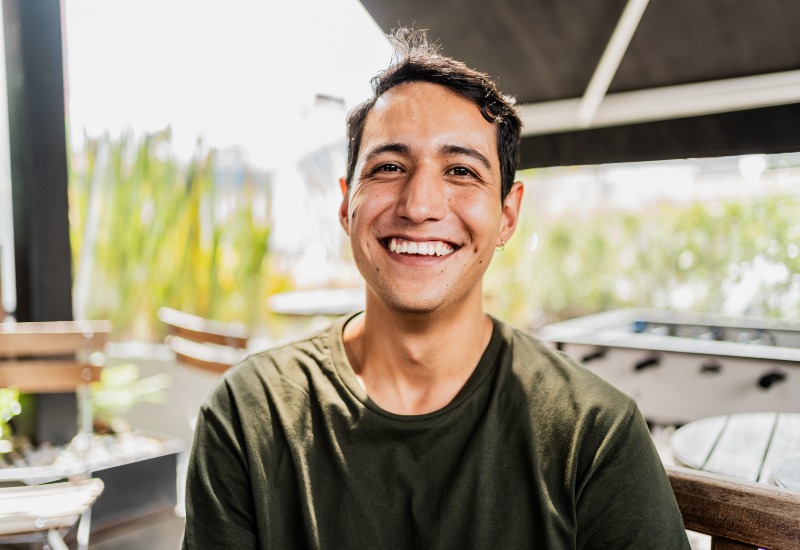 A person smiling after the dental treatment in Laurel, MD